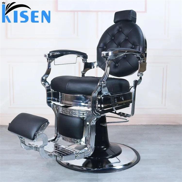 BarBer Retro Men's Oil Head Chair Barber Shop Hair Salon Dedicated Lifting Shaving Face Hairdressing Chair