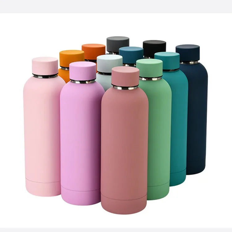 Ready for Delivery 500ml Rubber Paint Stainless Steel Drinkware 750ml Sports Vacuum Flask Narrow Mouth Gym Bottle for Travel