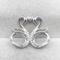 Sterling Silver 6*8mm Semi Mount Pendant Empty Frame Blank Support Setting S925 Base Holder Without Center Stone for DIY Inlay