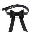 New Design Fashion Punk Gothic Pu  Leather Bow Knot Adjustable Collar Chocker Necklace