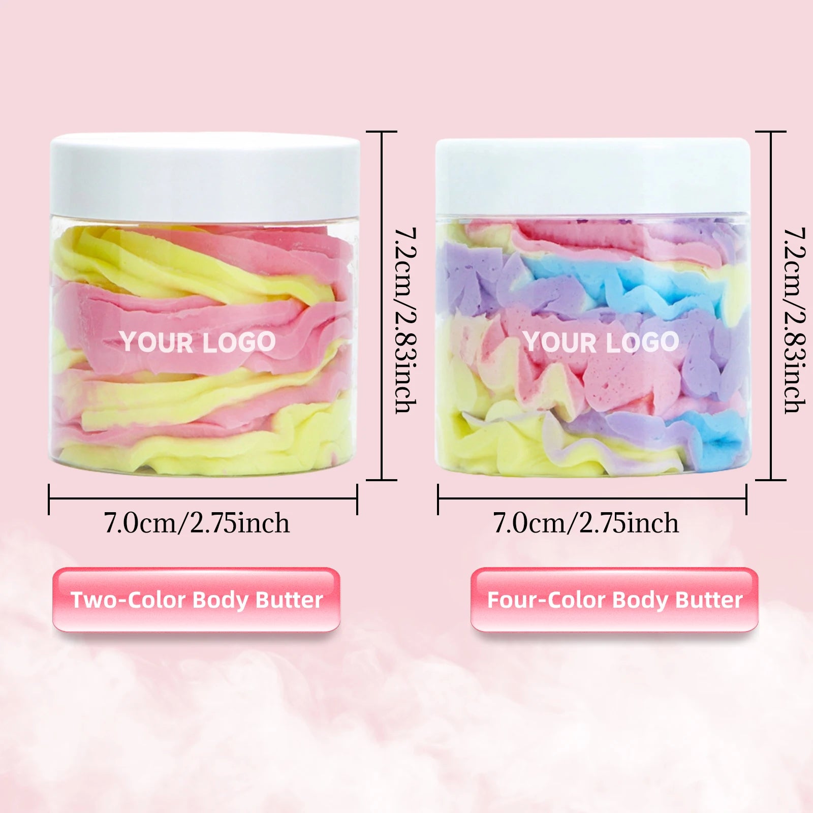Wholesale Private Label Skin Whitening Colourful Pink Vanilla Organic Body Butter Lotion Body Butter