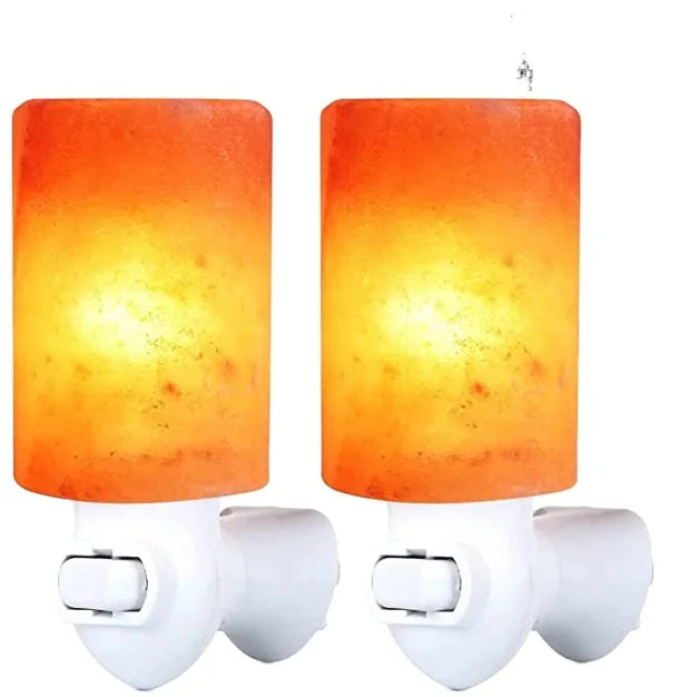 Salt Lamp Plug in Night Light 2 Pack 360 Degree Himalayan Salt Wall Lamp  Rock Salt Lamps