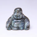 Huiying Home decoration Indoor 30*30mm gemstone labradorite stone sitting happy buddha statue