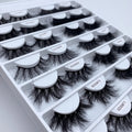 25mm 6D Short  Wispy Mink Lashes With Custom Label Packaging Box Wholesale 3D 5d Mink False Eyelash Vendor