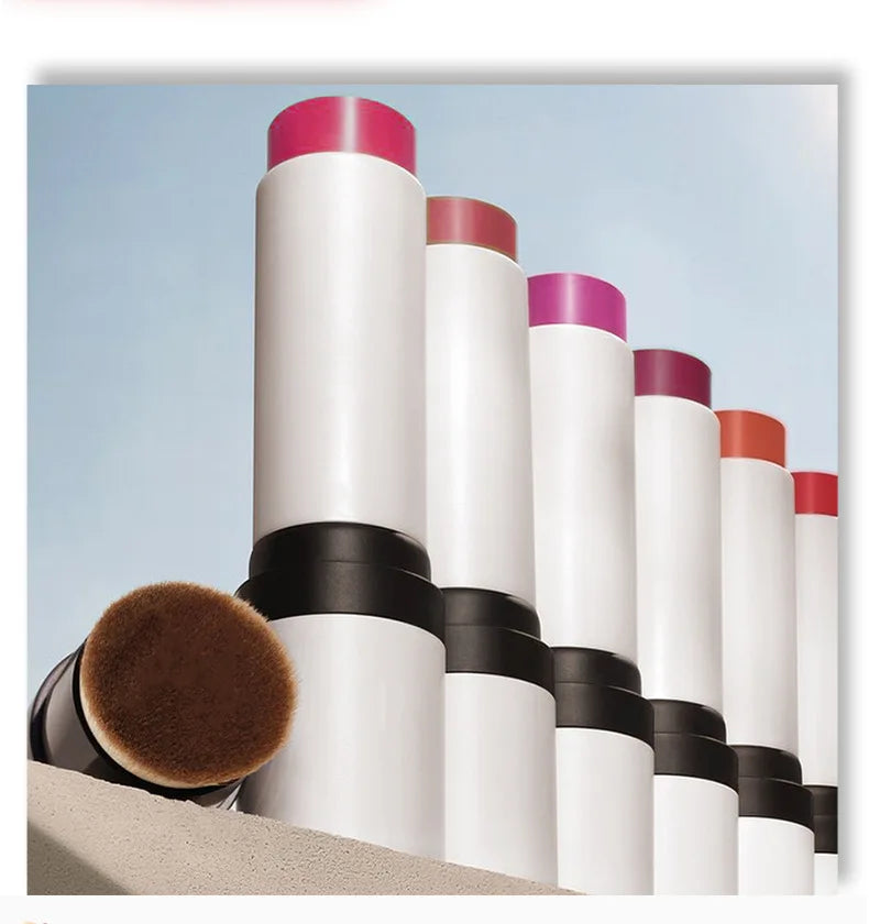 Double-headed Blush Stick Two-in-one Waterproof and Sweat-proof Easy to Brighten with Brush Head