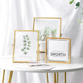 Scandinavian Geometric Metal Three-dimensional Glass Photo Frame 4'' 6'' 7'' Ins Gold Iron Creative Photo Frame Valentine's Day