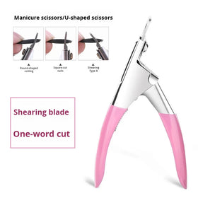 Stainless Steel U-Shaped Nail Clippers for DIY French Manicure Gel & Acrylic Nail Extension Shaping