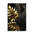 Large Modern Canvas Wall Art Black and Gold Tropical Leaves Background Decor Inspirational Quotes Canvas Print