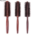 Wanmei Roll Round Comb Brush Hair Care Tool Wood Handle Natural Bristle Curly Fluffy Hairdressing Barbershop