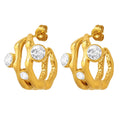 Factory Supply Zircon Earrings 316L Stainless Steel 18K Fashion CZ Gold Earrings