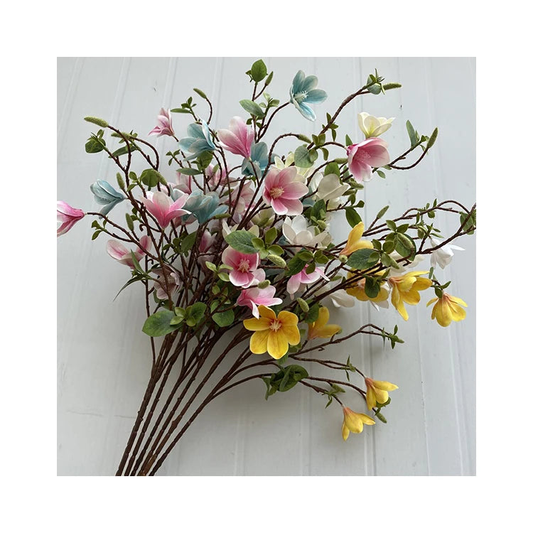New 3D 9 Head magnolia Cheap Wholesale Artificial Flowers  Dekoration