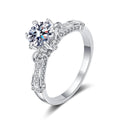 Real D Color Moissanite Ring 1Carat PG750 925Sterling Silver Plated Six Prong Women Ring Luxury Moissanite Jewelry Ring