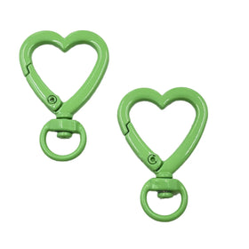 AA01033 Colorful Heart Shape Keychains Lobster Clasps Hooks Key Chain Rings Spring Buckle for Diy Jewelry Accessories