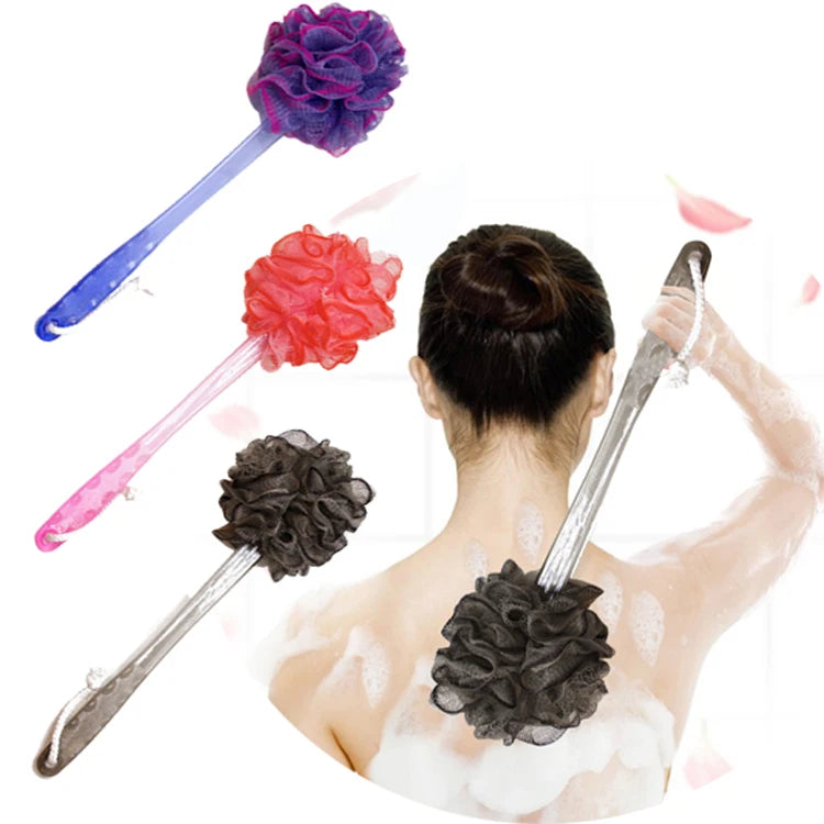 Shower Body Brush Loofah Back Shower Scrubber Bath Mesh Sponge Long Handle Skin Exfoliating Bath Brush