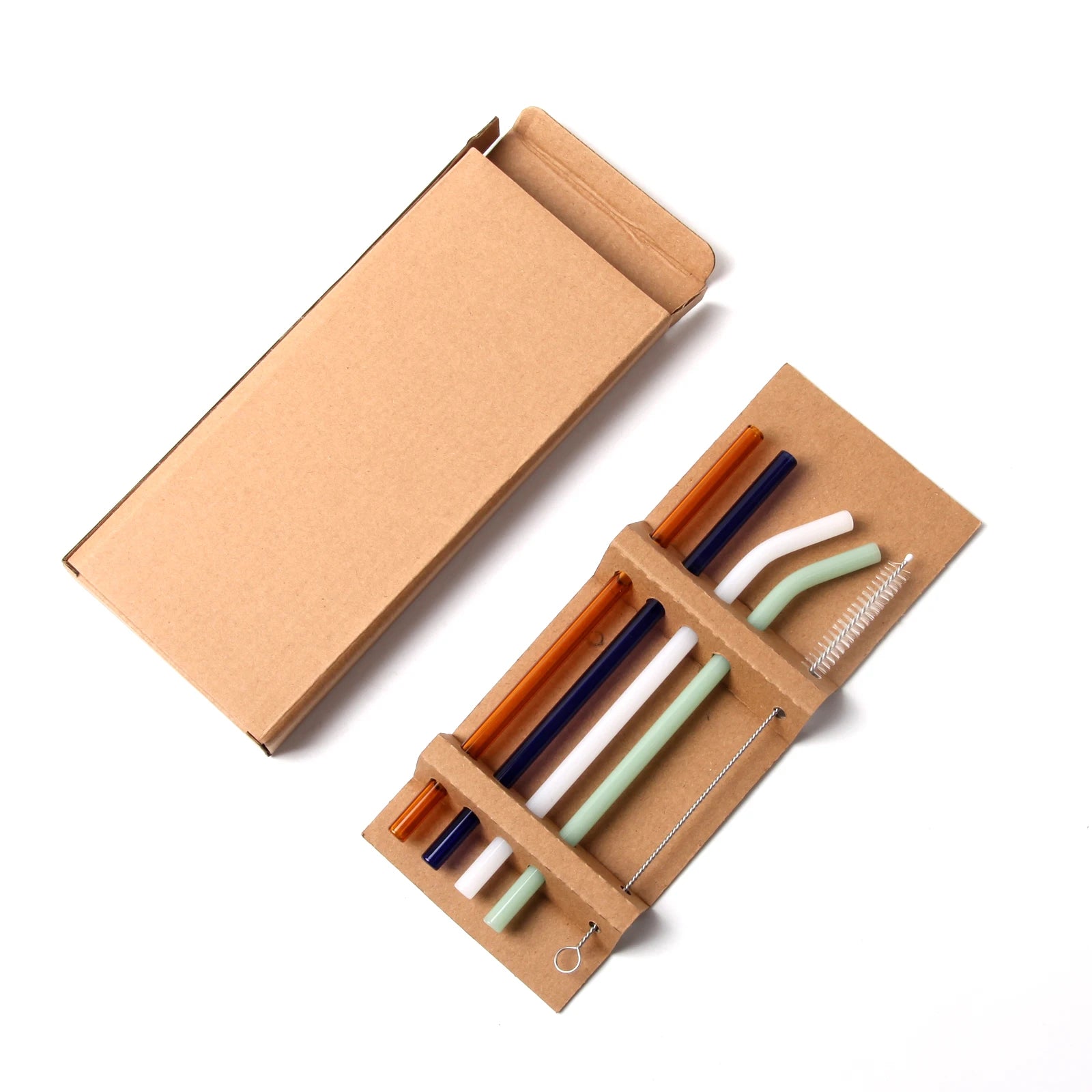 New Stocked Wholesale Glass Biodegradable Eco Friendly Drinking Straws Set