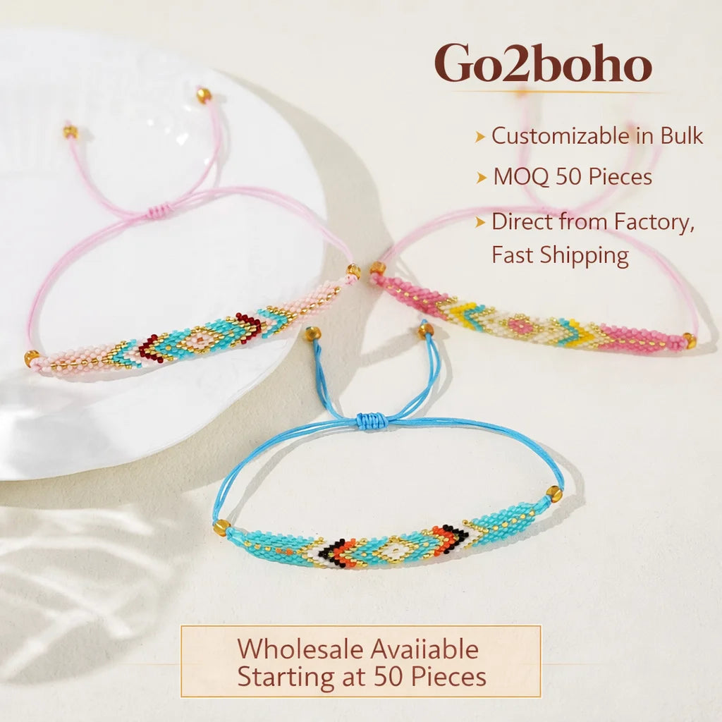 Go2boho Summer Design Arrow Fashion Boho Handmade Pearl Miyuki Beaded Woven Braided Bracelets Women Daily Delicate Quality