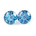 Wholesale Loose Gemstone 50pcs/Bag Gems CZ 3A Round Cut Full Shape  Blue Aquamarine Cubic Zirconia Stone
