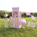 Support OEM Iron Metal Material London Pink Telephone Booth for Wedding Decoration