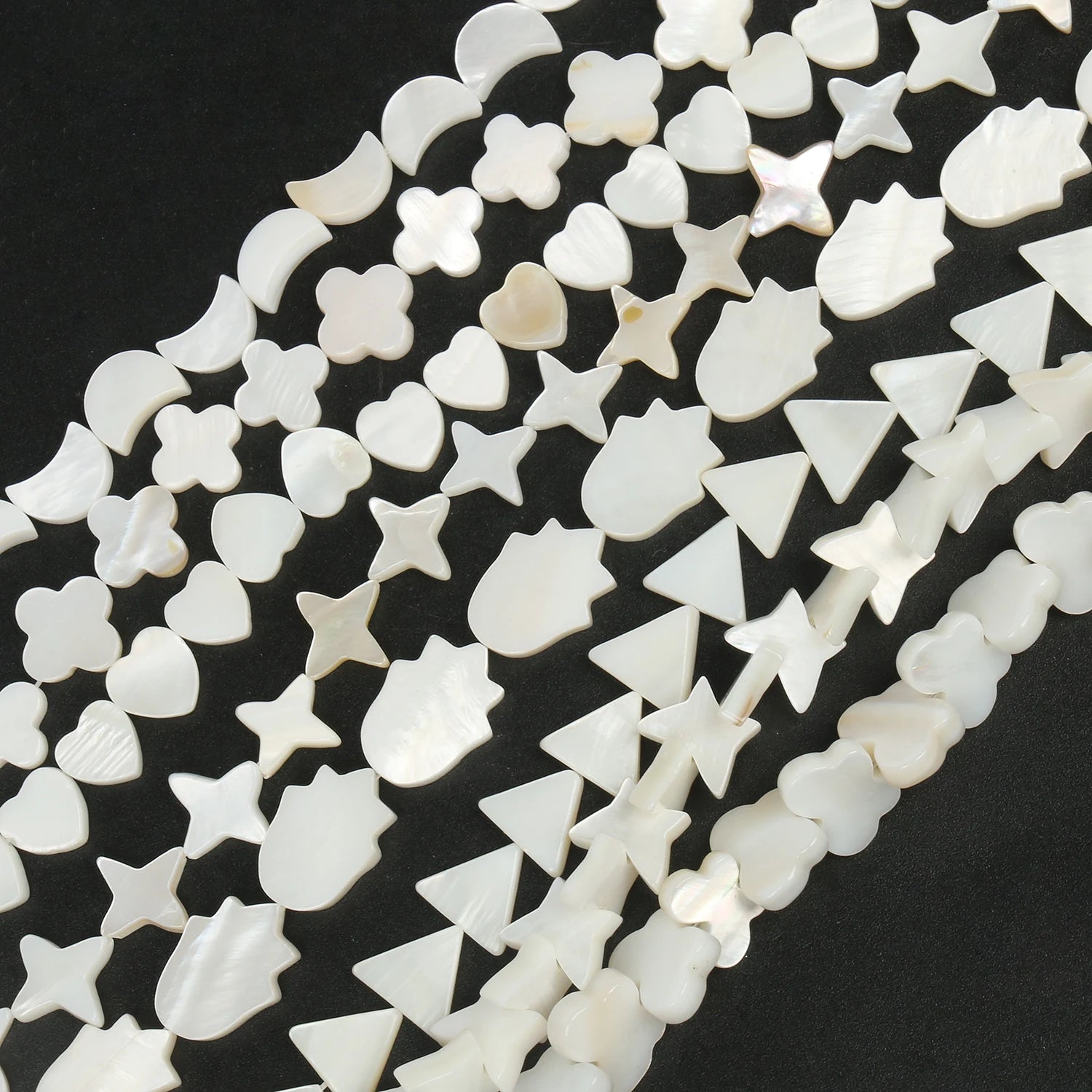 Natural White Freshwater Mother Pearl Beads Heart Star Spacer Beads for DIY Jewelry Making Including Bracelets Shell Bone Coral
