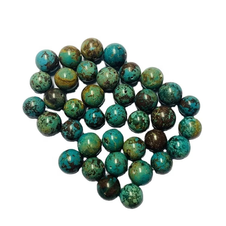 Natural Loose GemstoneTurquoise Beads15mm - 20mm Round Smooth Beads for jewelry making Turquoise Raw Rough Stone