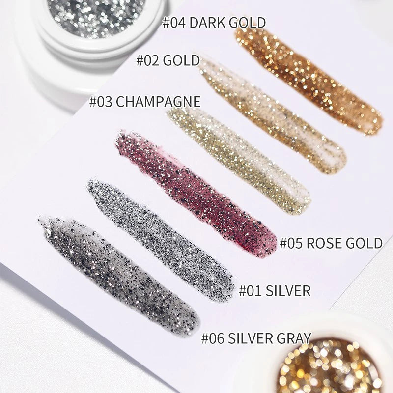 Glitter Platinum Nail Polish Platinum Glue High-end Super Flash Gold Silver High-density Painted DIY Line Nail Art Nail Polish