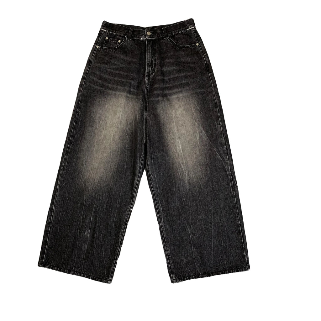 DENIMGUYS American Street Style Men's Y2k Retro Faded Acid Washed Baggy Loose Denim Jeans Pants for Men