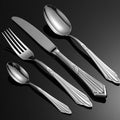 Baroque 304 Stainless Steel Mirror Gold Flatware Silverware Set Vintage Restaurant Cutlery Set with Thick Handle