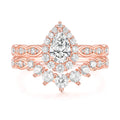 OAHLAN Fashion Jewelry Trendy 1CT Pear Cut Cubic Zirconia Copper Rings for Wedding Engagement Anniversary Party Gift