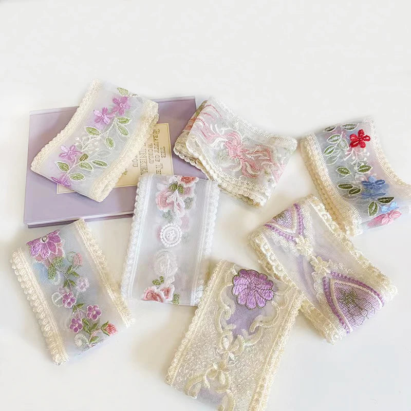 Beautiful 3d Flower Lace Trim Ribbon Embroidery Rose Lace Collar Applique Trim