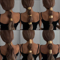 Exaggerated Geometric Smooth Alloy Hair Band Accessories Irregular Luxury Ponytail Combination Elastic Hair Tie for Women