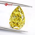 Pear Cut Ice Crushed Cubic Zirconia Gemstone 5a+ Grade Yellow pink Synthetic Zircon Loose Stone for Jewelry