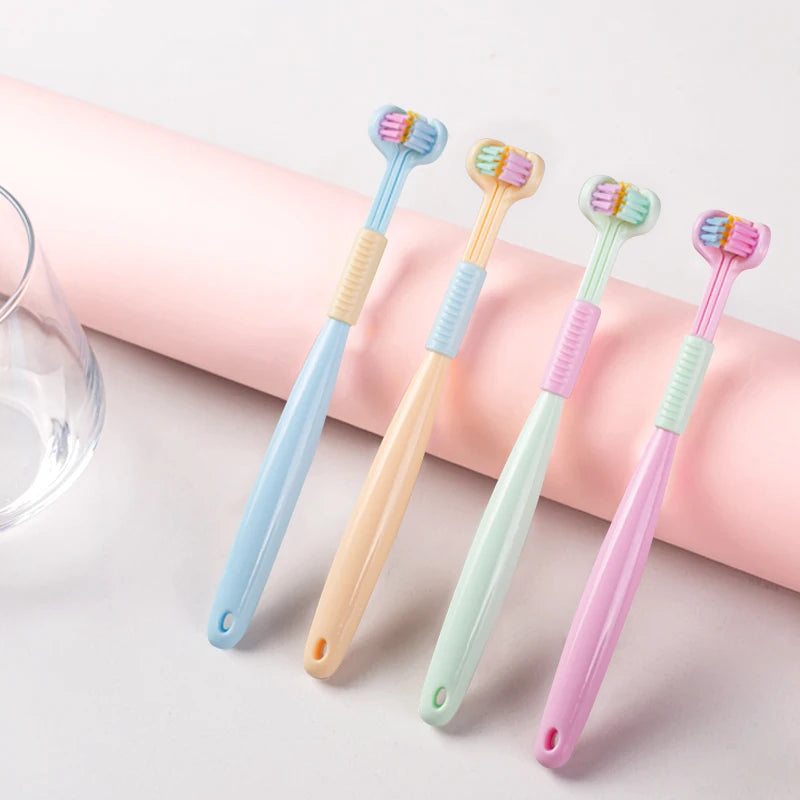Deeping Cleaning Oral Care Three Sided Kids Toothbrushes Factory Direct Colorful Manual Toothbrush Hotel & Home Use Soft Bristle