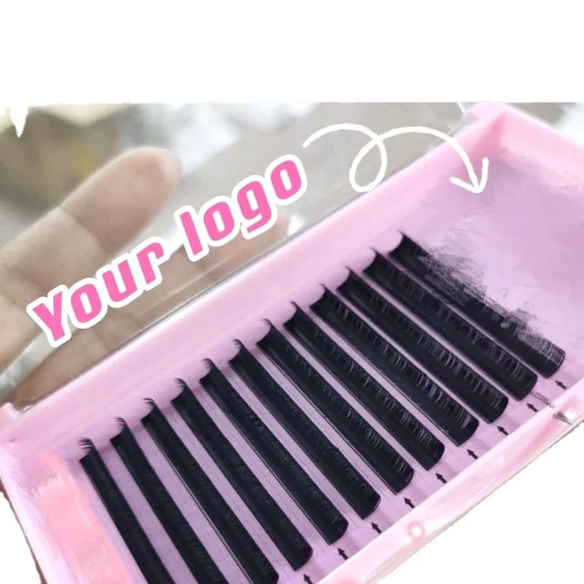 Private Label Volume Synthetic Hair Handmade Cruelty-Free Vegan Eyelash Extension China Lash Supplier Individual Easy Fan Lashes