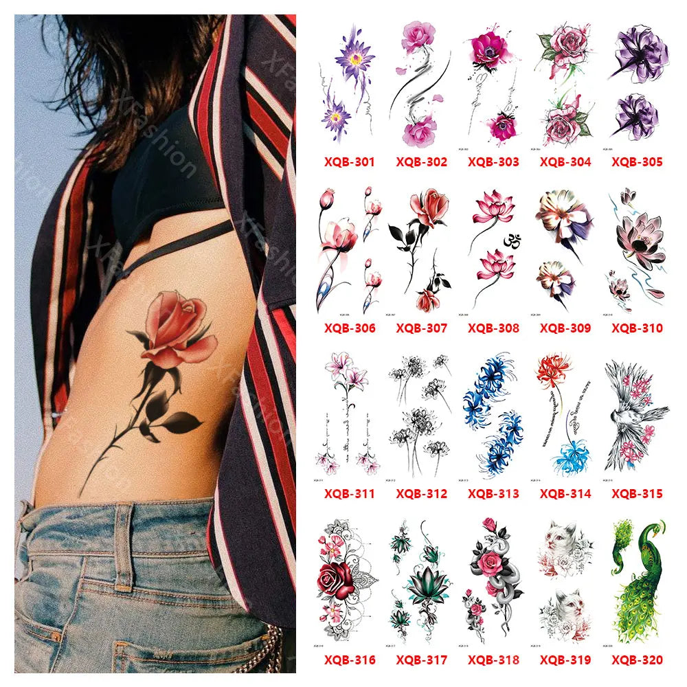 Fashion Body Arm Temporary Tattoo Stickers Water Transfer Custom Waterproof Tattoo Stickers