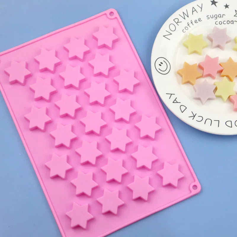 Saffron Star Silicone Candy and Ice Mold Food Grade Jewish Hexagram Stars for Baking Factory Price