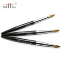 Wholesale Round Head Acrylic Nail Art Brush with Metal Handle Pure Kolinsky Hair Brush for Carved and Painted 8#-24#