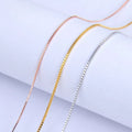 Wholesale 18 Inch 0.8mm 1.0mm Thickness Silver Gold Plated Rose Gold Plated Box Chain for Pendant Necklace