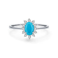 RUNQI RHR994 925 Sterling Silver Zircon Gemstone Ring Bezel Setting Rhodium Plated GDTC Certified Wedding Anniversary Party