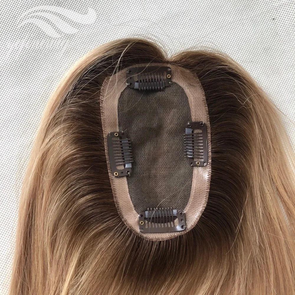 Stock Monofilament Integration Human Hair Women Topper