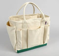 Heavy Duty Canvas Tote Bags Shopping Farmers Market Tote Bag with Leather Handles
