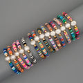 Summer Retro Simple Natural Pearl Bracelet Female Beach Style Colored Soft Clay Piece Handmade Jewelry
