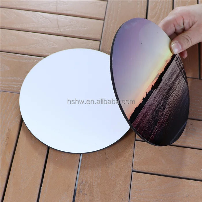 Sublimation Round Heat Press MDF Wooden Custom Blank White 17x17cm Reusable 4mm Thick Cork Placemats for Dining Table