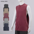 275G Cotton Men's Sleeveless Tops Custom Printing Men's Custom Cotton T-shirts O-neck Fitted Print Custom Own Logo Shirts