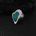 TongLing Gold Silver Nickel Free Lover Gift Ring Spray Paint Blue Double Heart Ring for Valentine's Day Gift