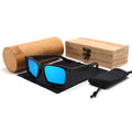 Custom Fashion Bamboo Shades Men Women UV400 Laser Logo Sun Glasses Wooden Sunglasses