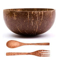 Eco Friendly Handcrafted Custom logo Salad Dessert Vegan Smoothie Natural Coconut Bowl With Spoon Fork
