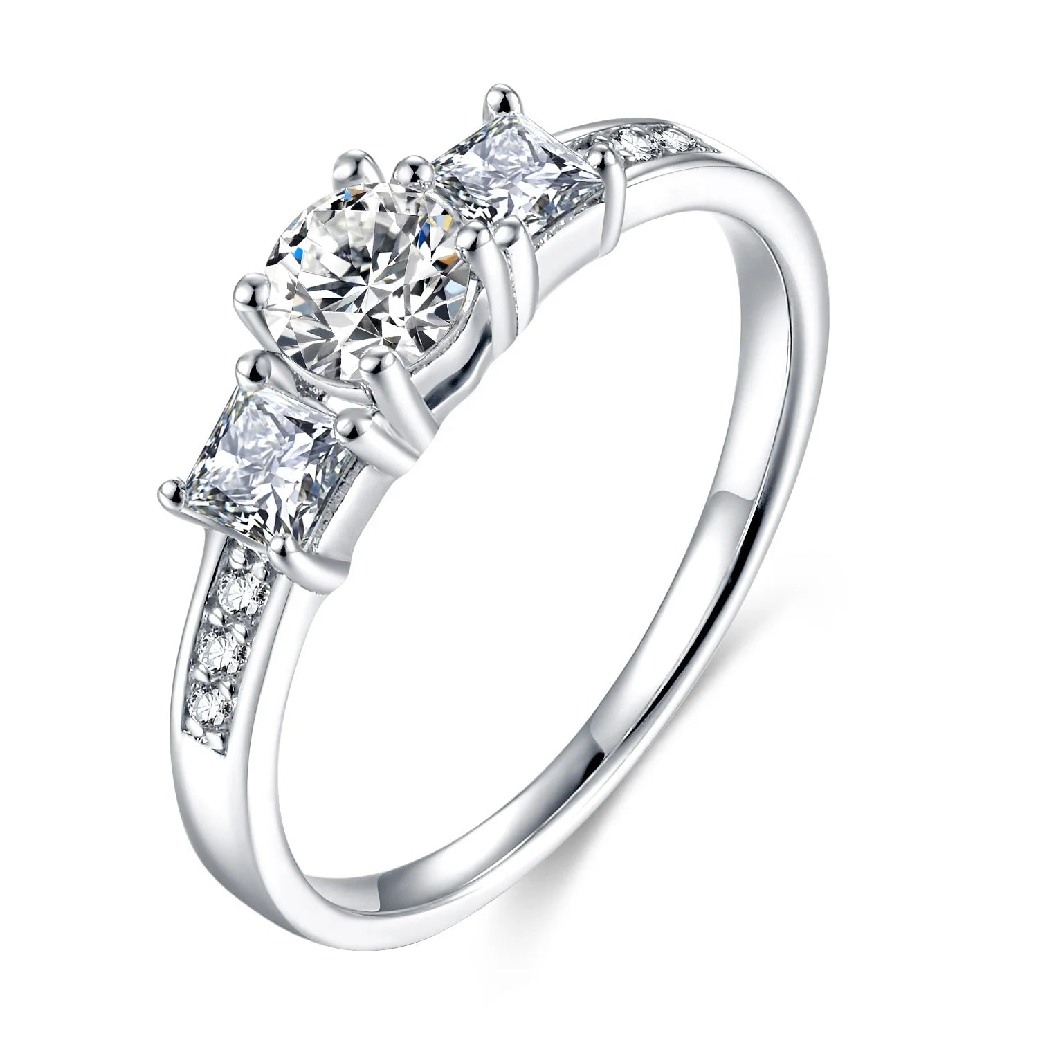 Factory Wholesale 925 Sterling Silver Wedding Ring Cubic Zircon Women Fashion Jewelry Rings Engagement Band