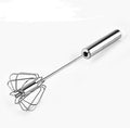 12 Inch Stainless Steel Manual Press Eggbeater Rotating Egg Beater Whisk Semi-automatic Egg Beater