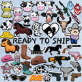Trending Products 2024 Cowboy Girl Shoe Decorations Wholesale Pvc Charm Shoe Accessories Popular Leopard Print Shoe Charms Bulk