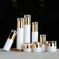 Wholesale Empty Lotion Oil Serum Pump Bottle 40ml 60ml Skincare Cosmetic Packaging White Glass Bottles